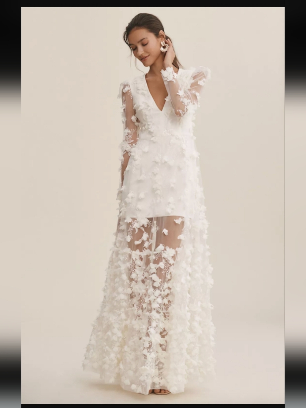 Helsi Blair Long-Sleeve V-Neck Floral Maxi Dress.